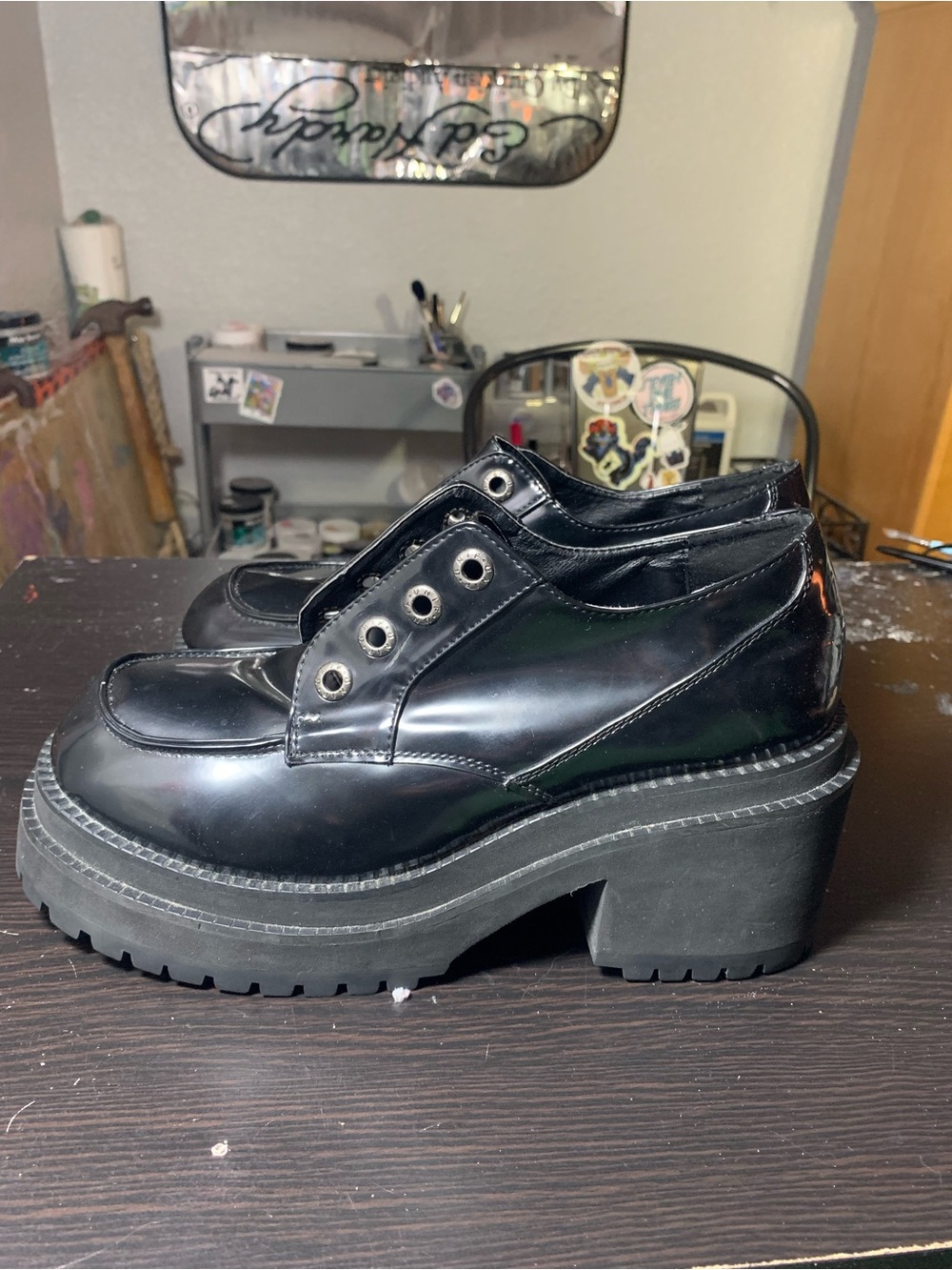 Unif lace up Mary Jane style platforms